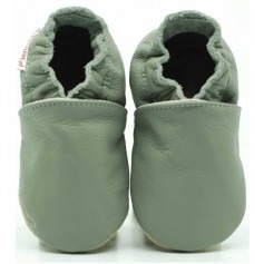 Chaussons cuir souple Gris