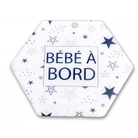 Adhésif écologique « Bébé à Bord » motif Étoiles