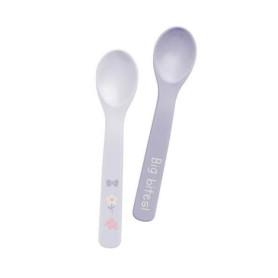 Cuillères pour bébé en silicone lot de 2 - Éléphant Lilas