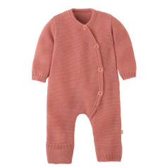 Combinaison tricotée en Laine Merinos Disana - rose