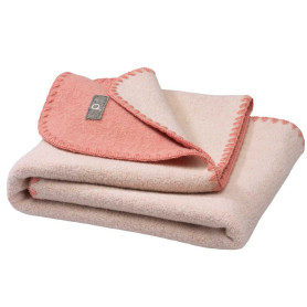 Couverture bébé double face en laine mérinos bouillie DIsana- Coloris au choix